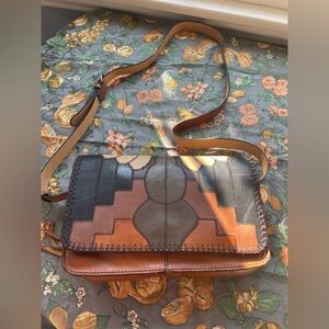 Patricia Nash Trivioli Patchwork Leather Crossbody Bag